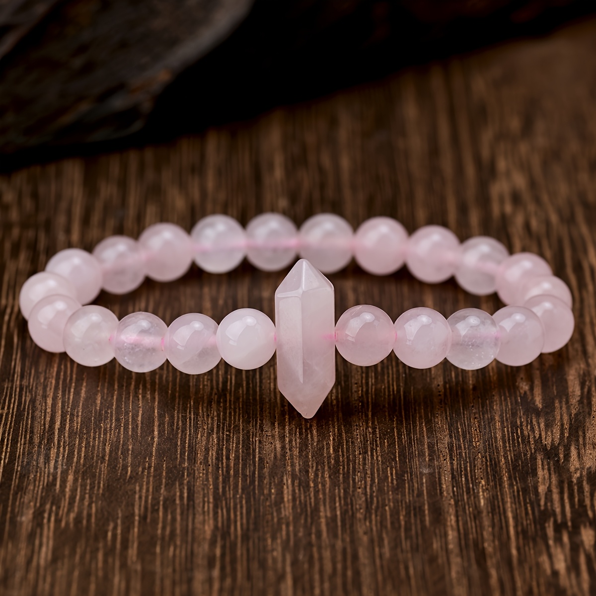 Natural Stone Hexagonal Amethyst Rose Quartz Bracelet